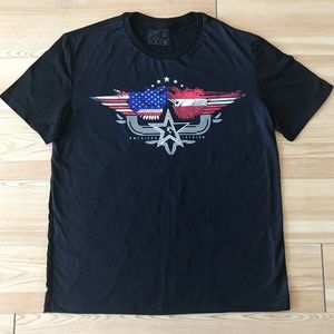 Mens crew neck black slim fit graphic T-shirt XL